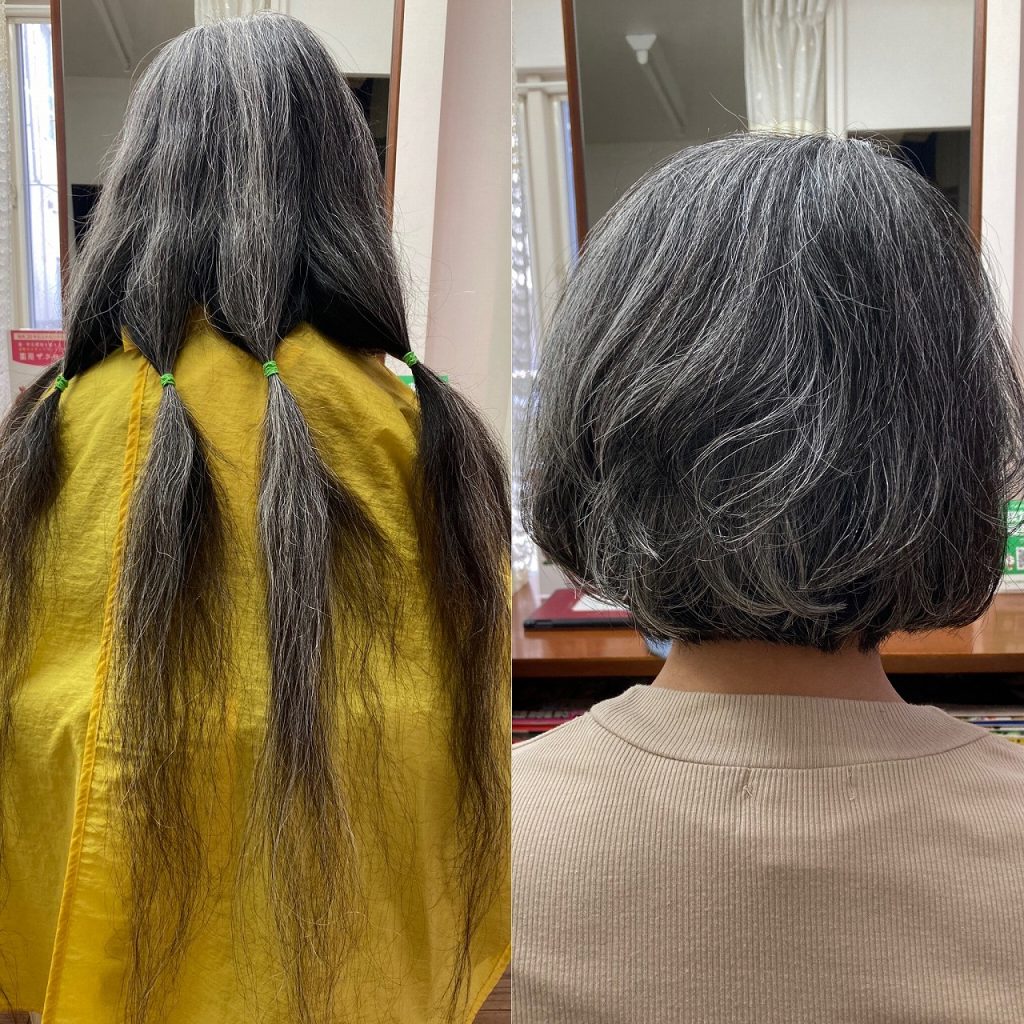 ヘアドネーション　白髪でもOKです